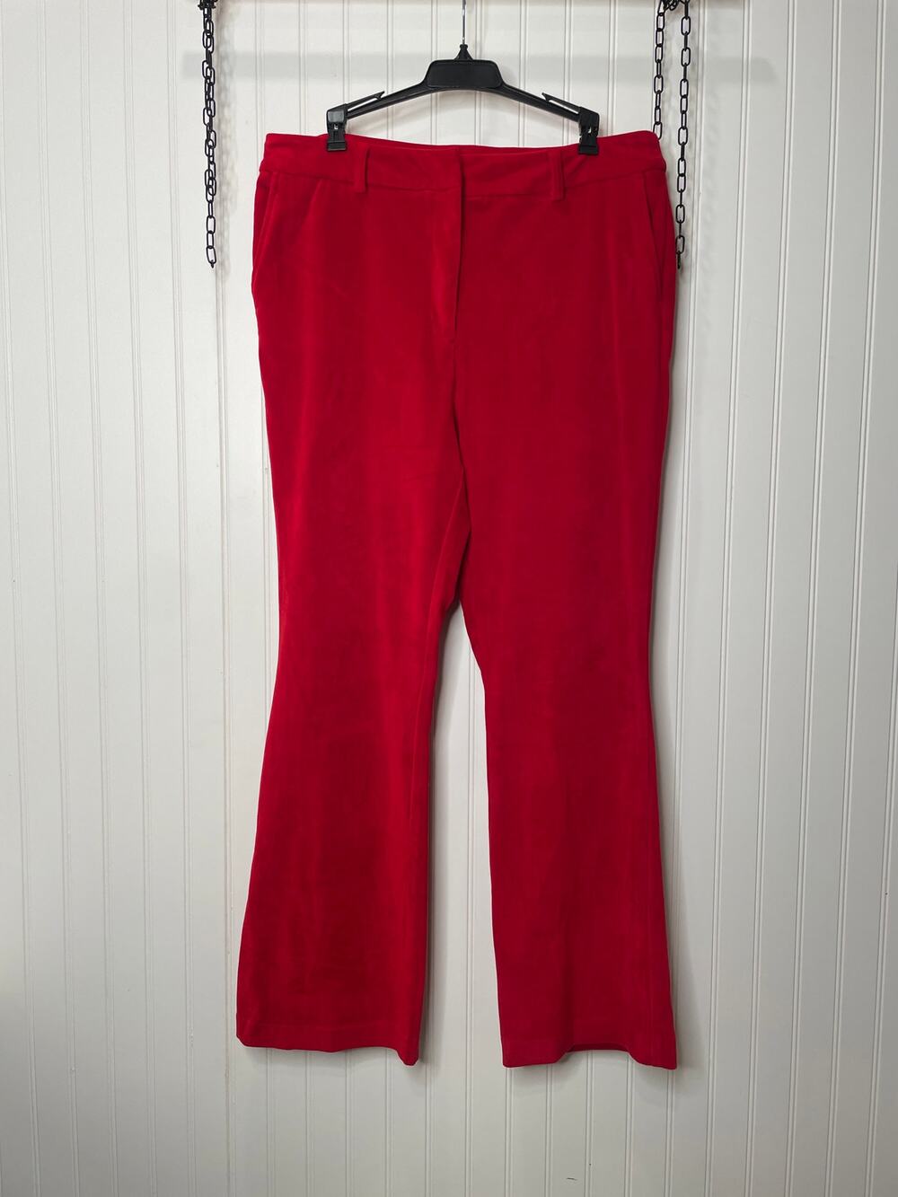 MAISON D’AMELIE Red Velvet High Waist Boot Cut Pants Career Womens Size 12
